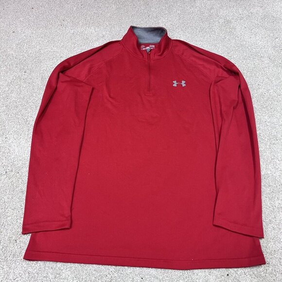 Under armour Other - Under Armour Activewear Jacket Men’s Red Long Sleeve 1/4 Zip Pullover Sz Small